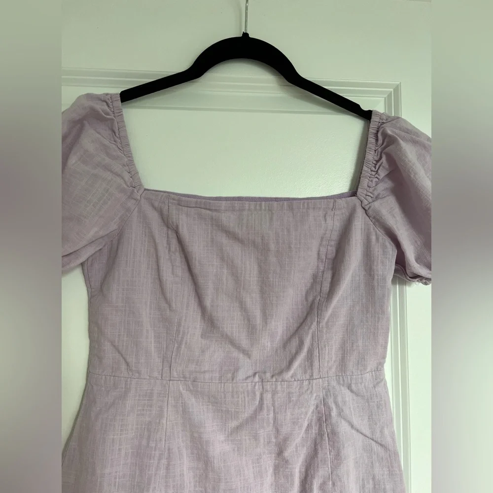 Lavender Puff Sleeve Mini Dress - Picture 2 of 10